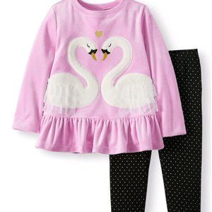 WONDER NATION Long Sleeve Ruffle Peplum Top & Leggings